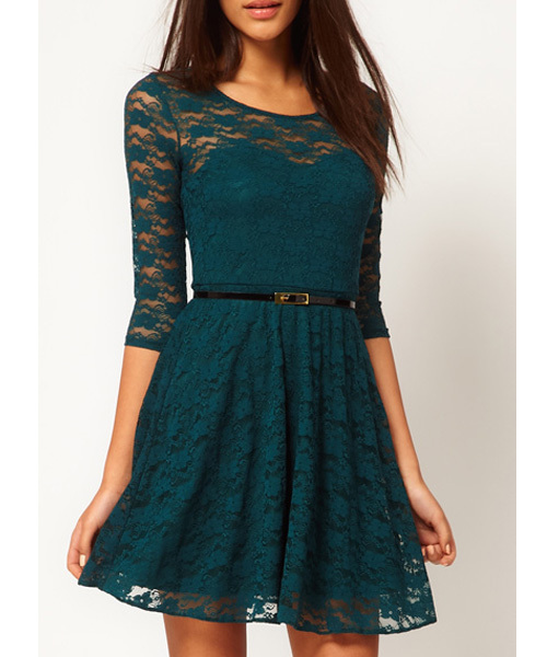 chinese dress ladies All Eyes On You Lace-Up Skater Dress